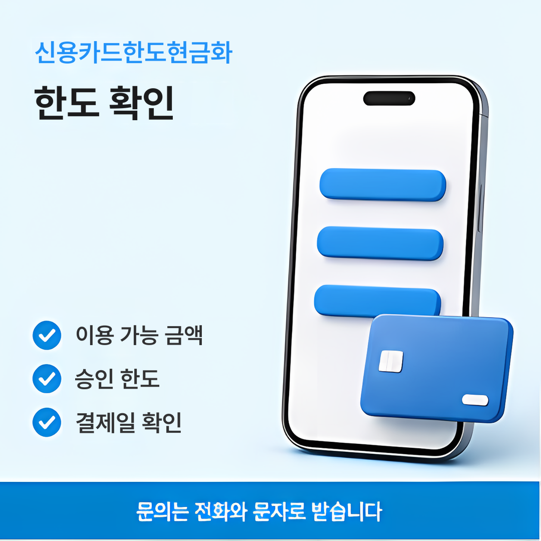 다음머니 신용카드한도현금화 한도 확인 안내