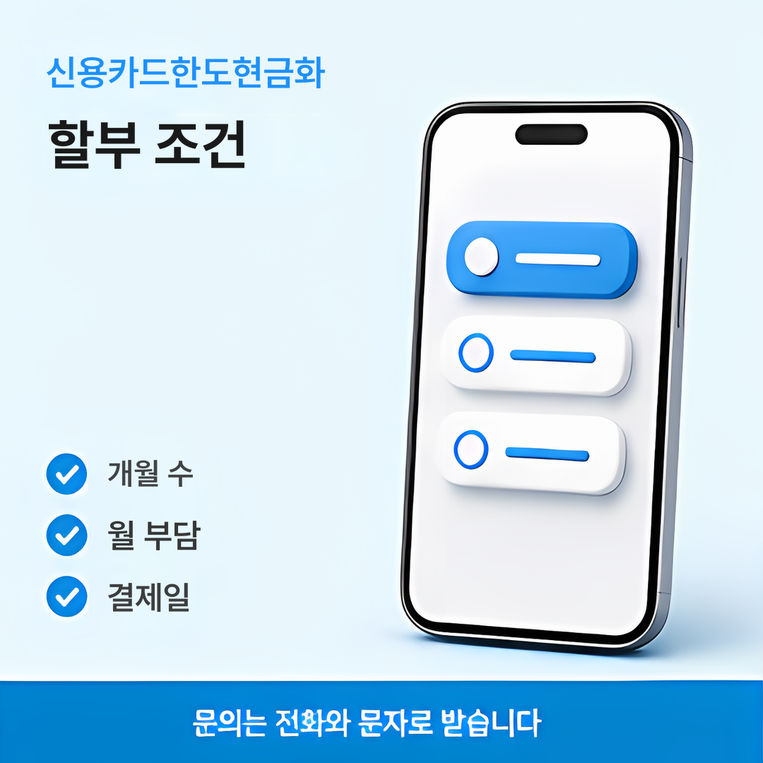 다음머니 신용카드한도현금화 할부 조건 안내